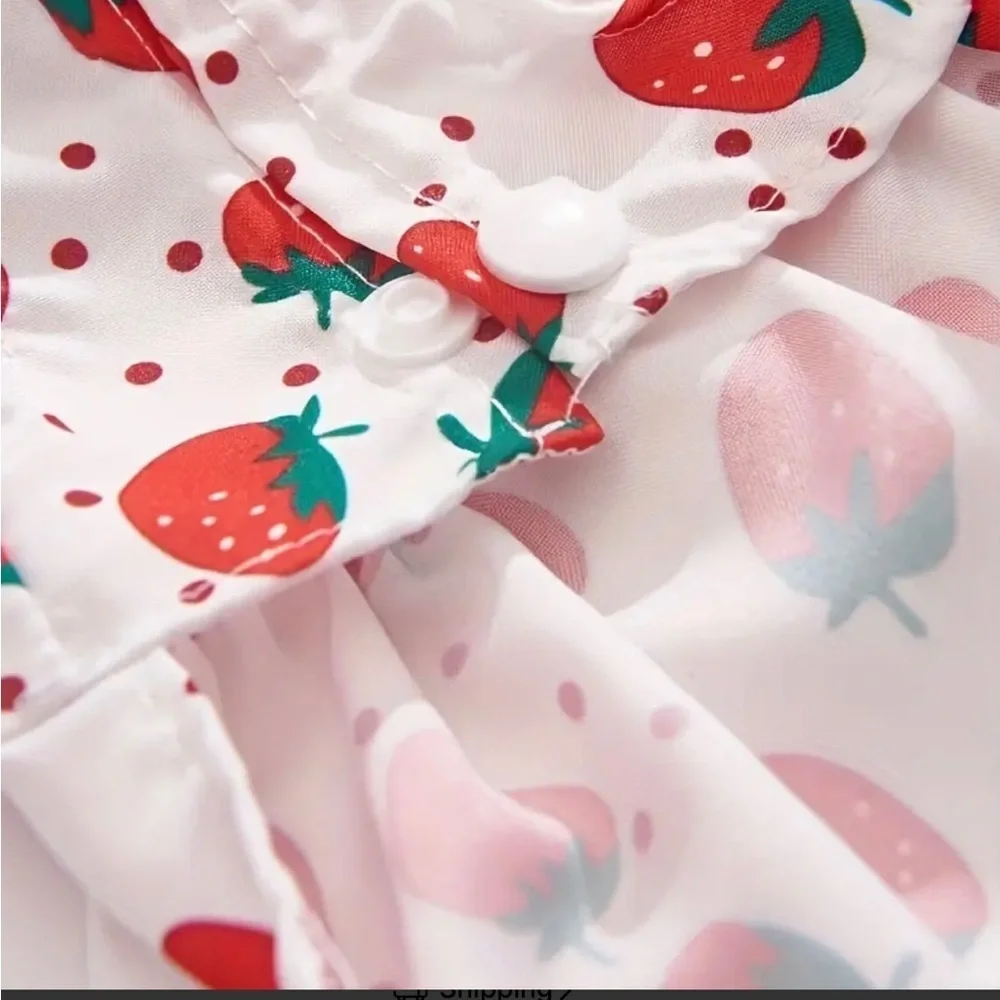Cute Pretty Strawberry Print Lightweight Princess Dog Pet Dress