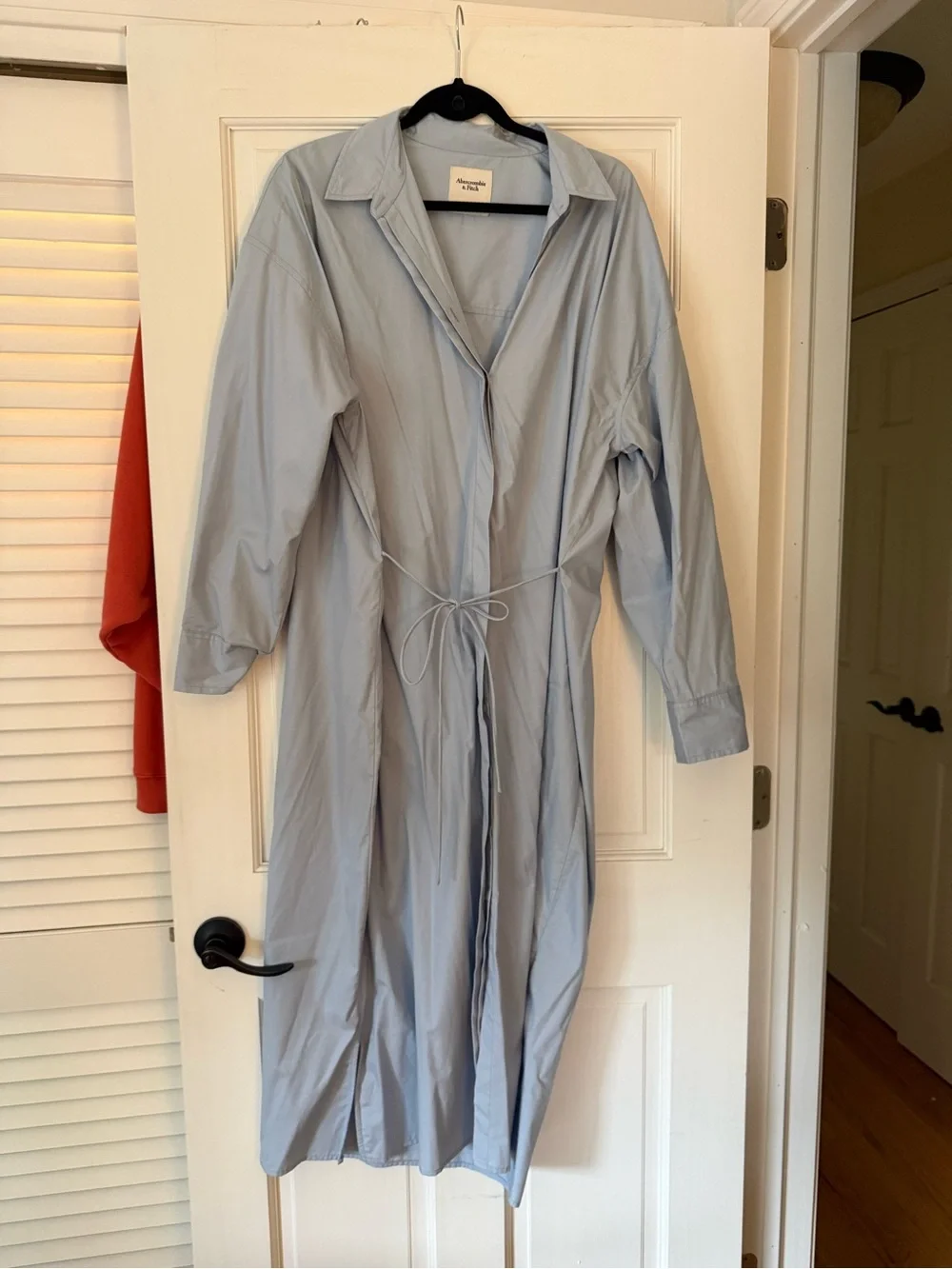 Abercrombie & Fitch Light Blue Maxi Shirt Dress
