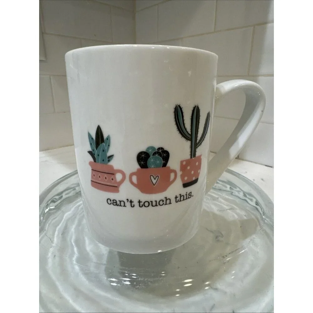 10 Strawberry Street Can’t Touch This Fun Cactus Ceramic Coffee, Tea Mug