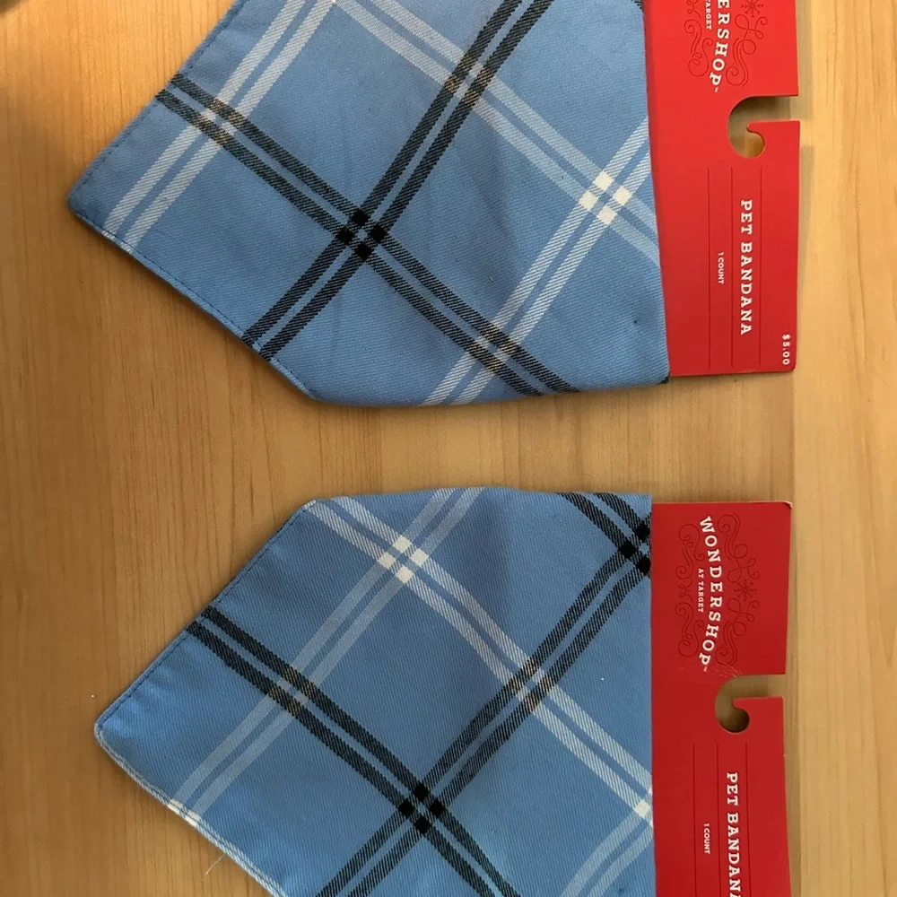 Wondershop Blue Checkered Pet Bandana Set