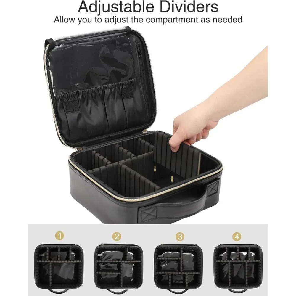 Makeup Bag, Travel Cosmetic Train Case Organizer Portable Artist Storage Bag wit