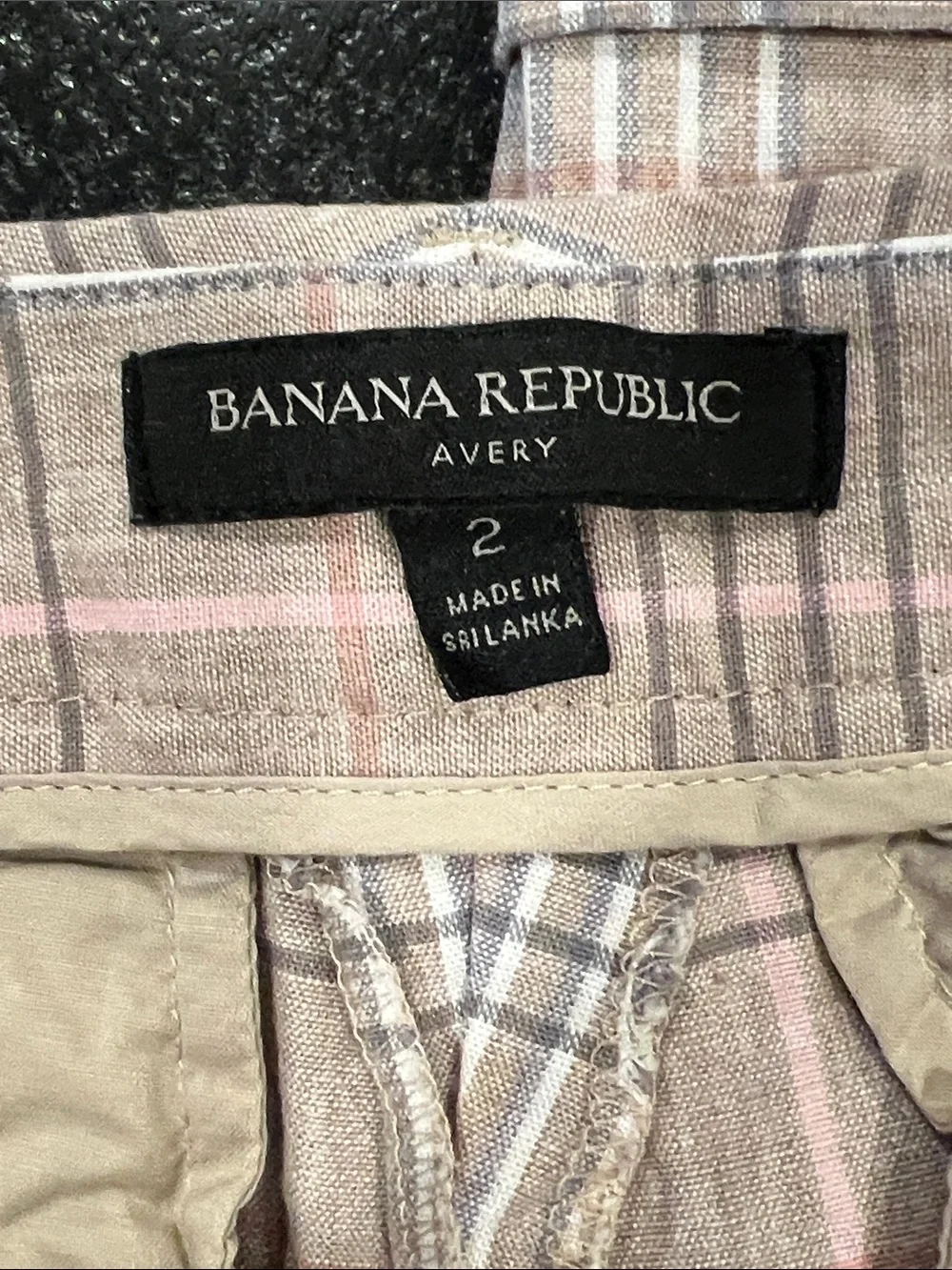 Banana Republic Avery Plaid Linen/Cotton Blend Plaid Ankle Pants Size 2