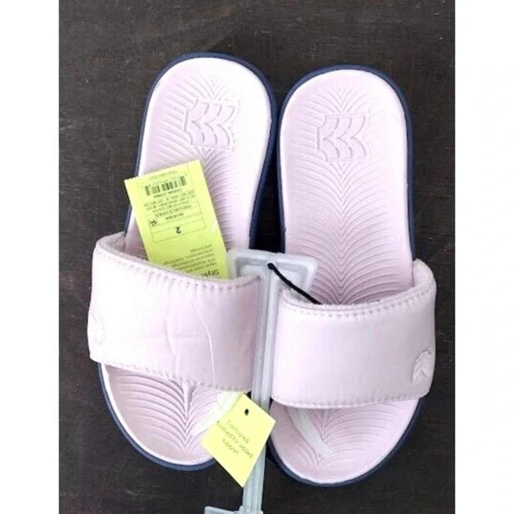 All in‎ Motion Kids Slide Sandals Pink Size 2 Water Ready Comfortable