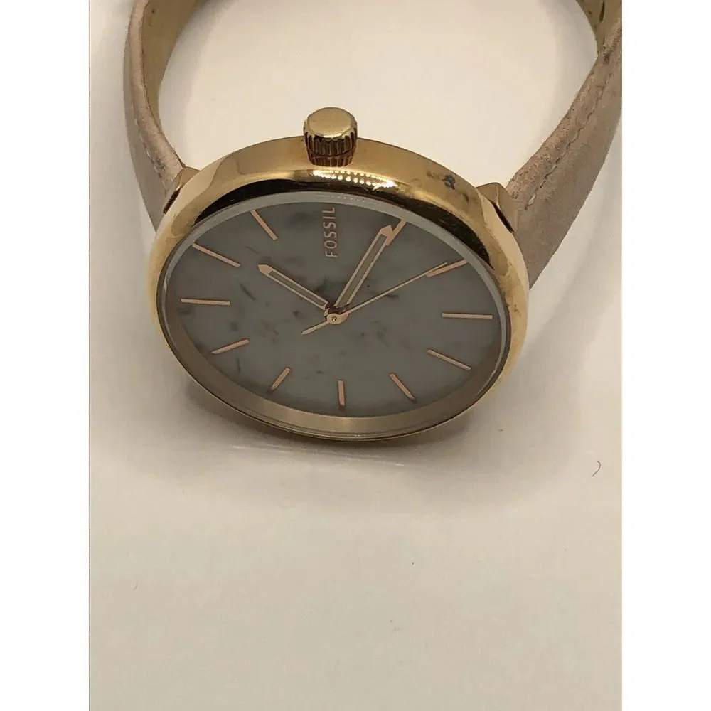 Fossil BQ3491 Women's Leather Analog White Dial Quartz Genuine Wrist Watch OP583