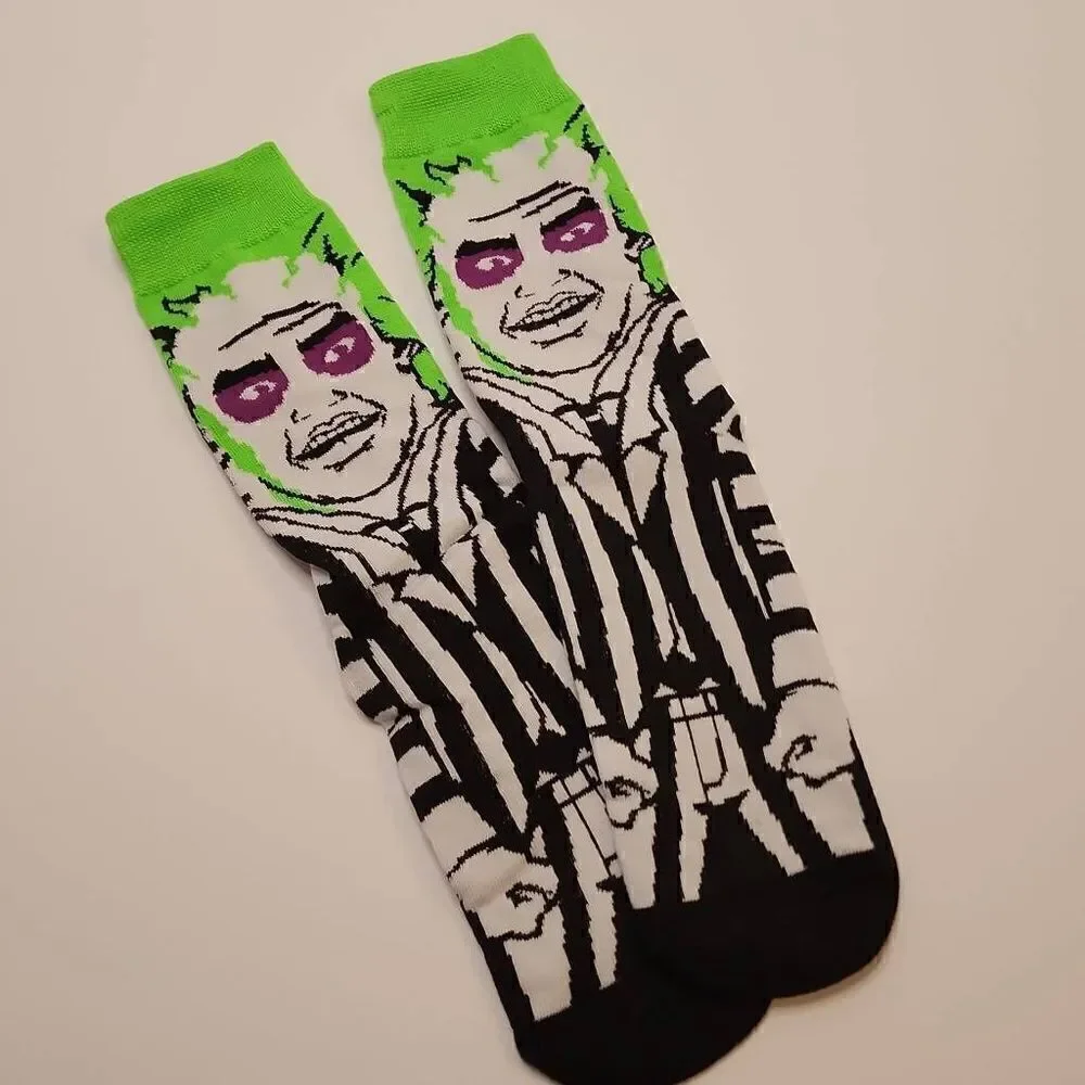 3 For $18 NWOT Beetlejuice Adult Unisex Socks Size 7-10