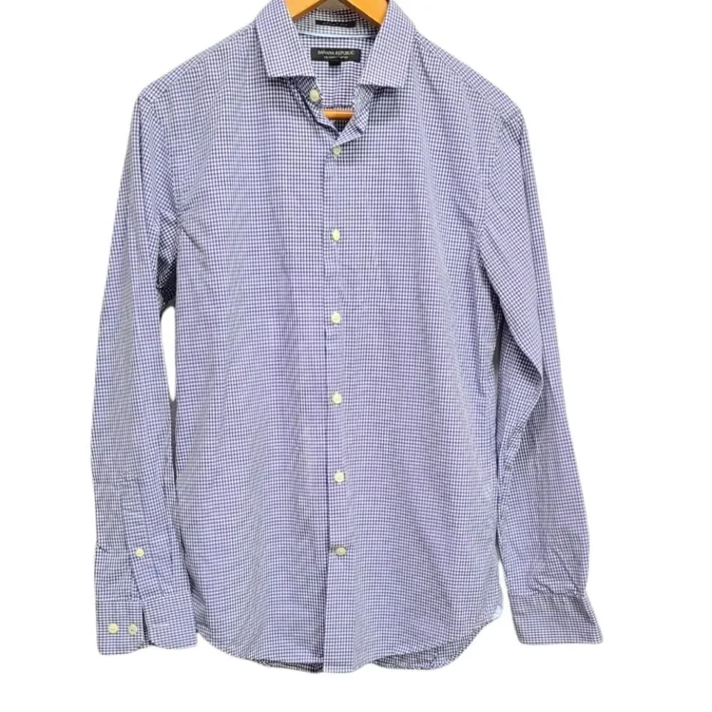Banana‎ Republic Supima Cotton Button Down Blue Shirt Size Small