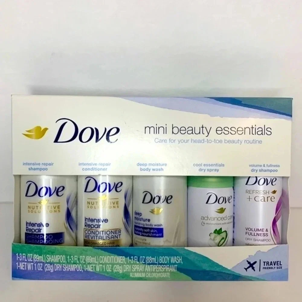 DOVE Body Wash & Beauty Essentials Travel Size Head to Toe Skin Care New