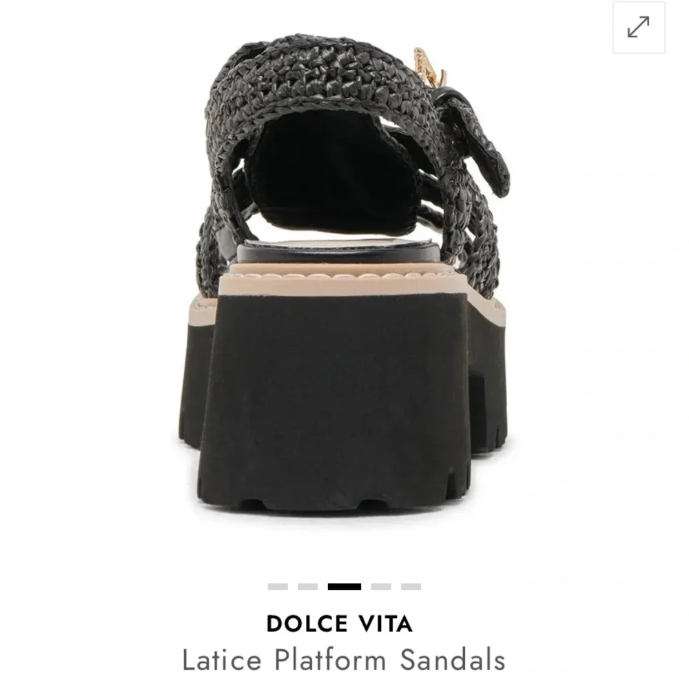 Dolce Vita Black Lattice Platform Sandals 8.5