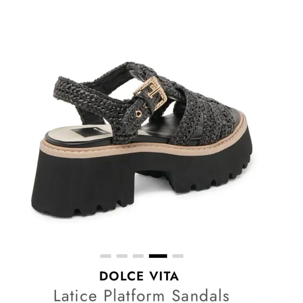 Dolce Vita Black Lattice Platform Sandals 8.5