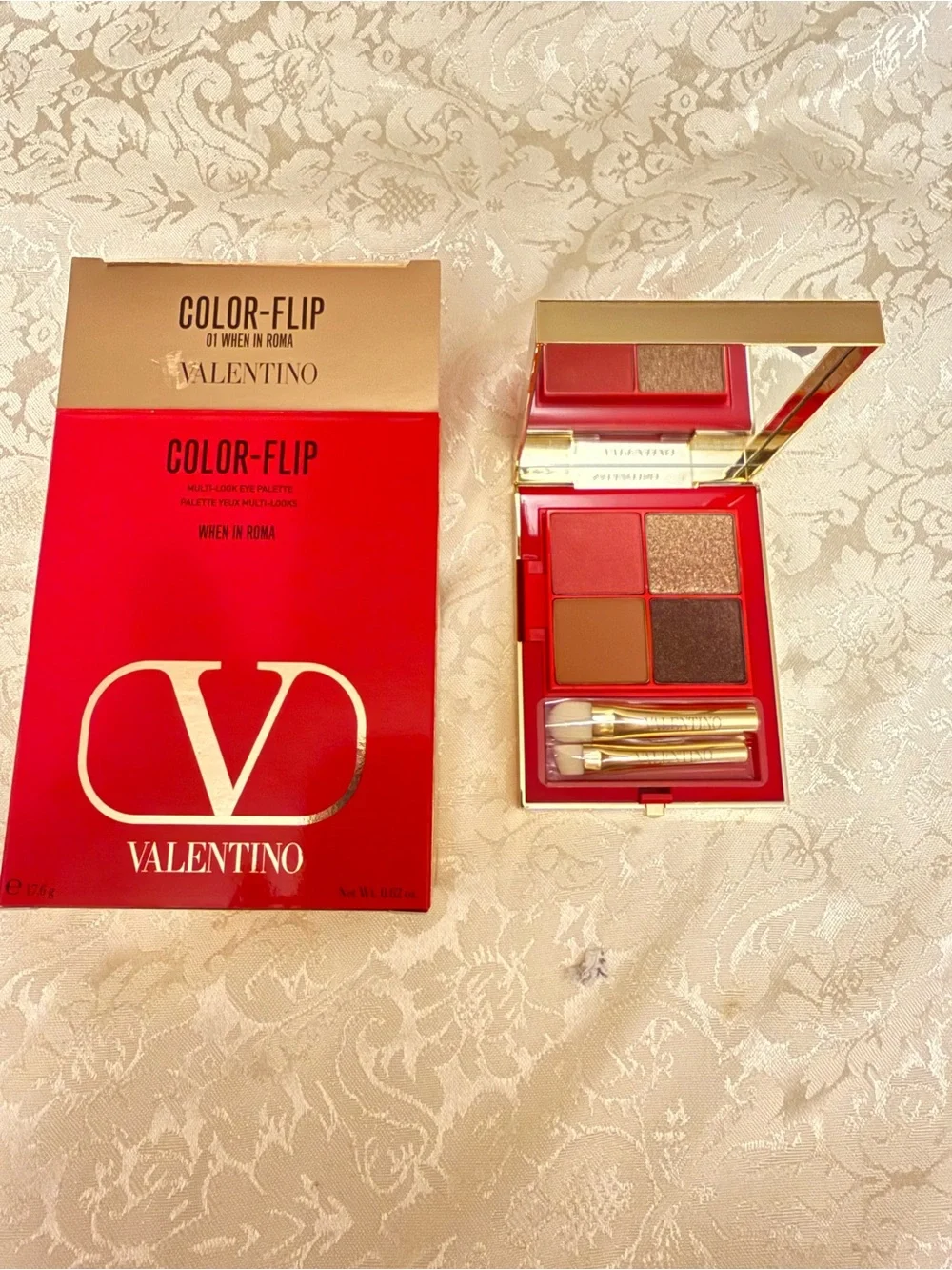 Valentino Color-Flip 01 When in Roma Eye Palette Pressed Powder Mirror 0.62 oz