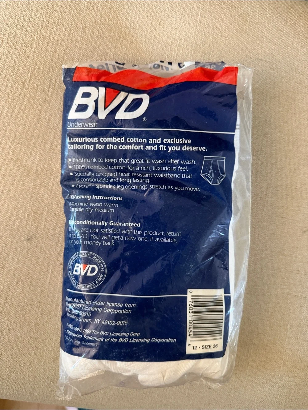 Bvd size briefs