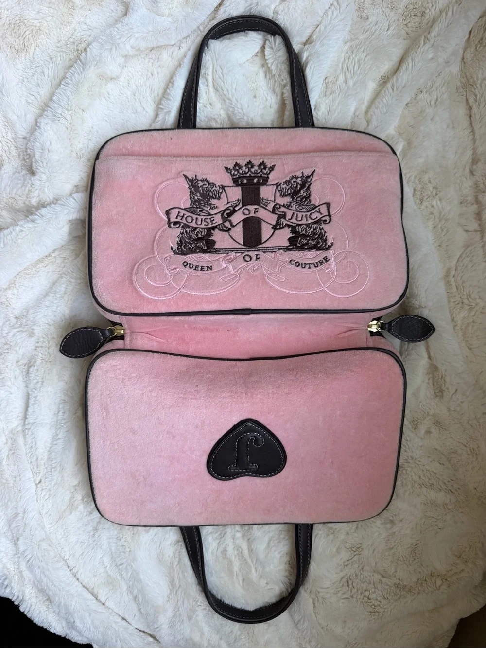 Juicy Couture Pink Terry Logo Makeup Case