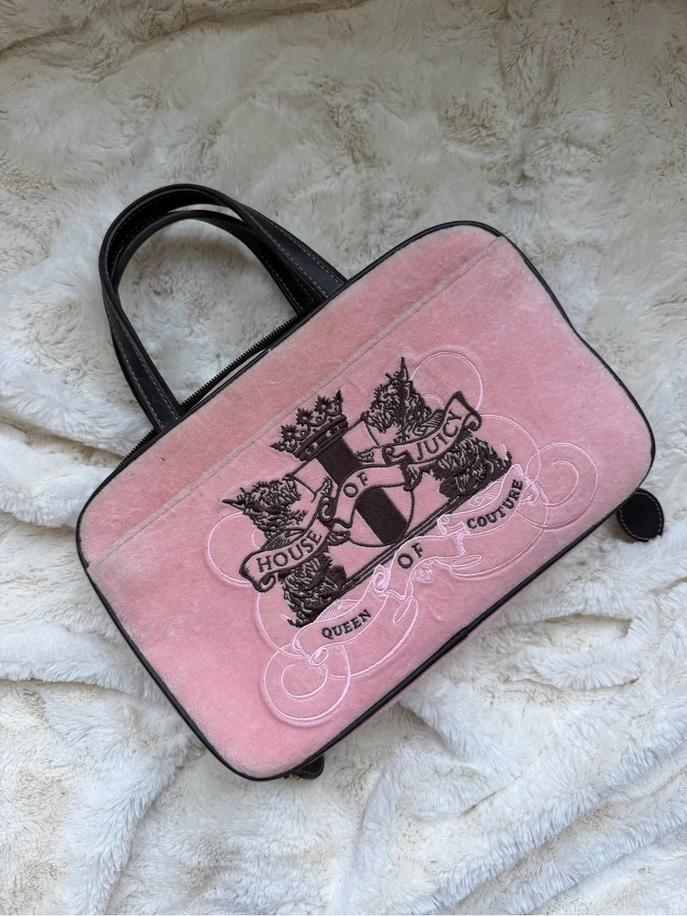 Juicy Couture Pink Terry Logo Makeup Case
