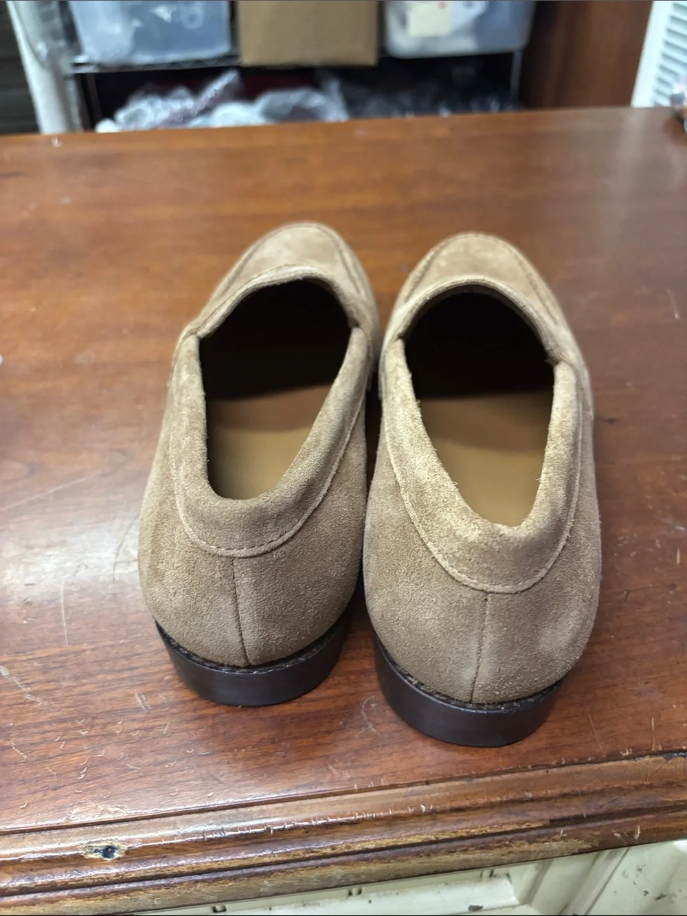 J. Crew tan suede