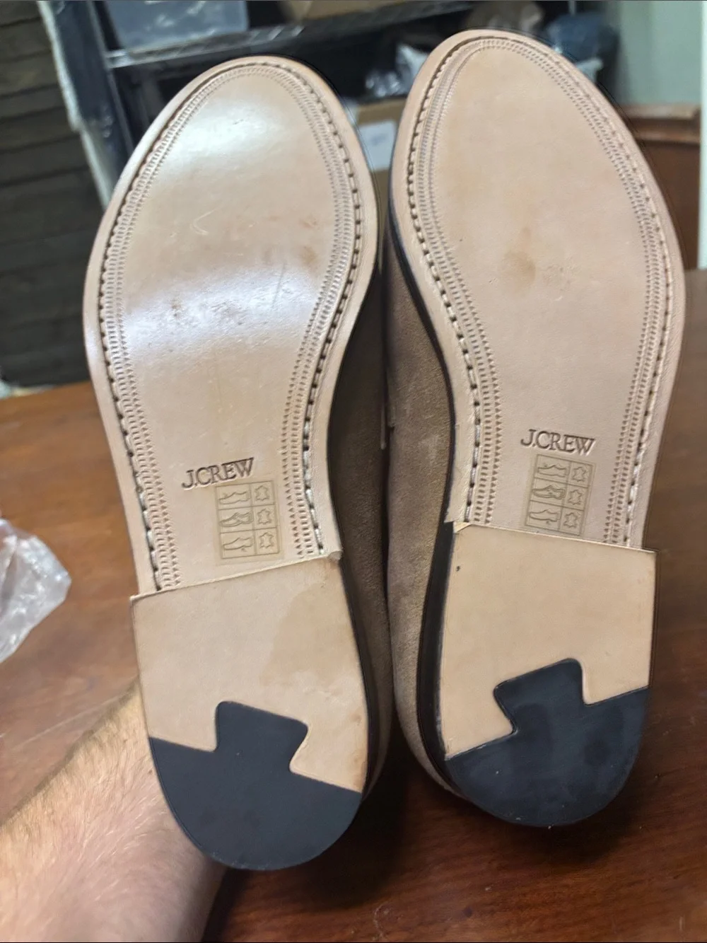 J. Crew tan suede