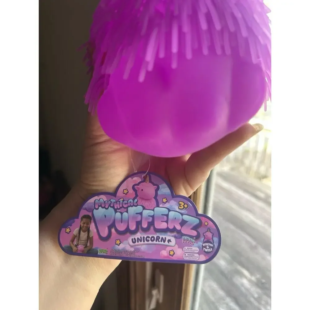 Mythical Puffferz Unicorn Purple Squeeze Ball Rubber Stretch by Twist Toy