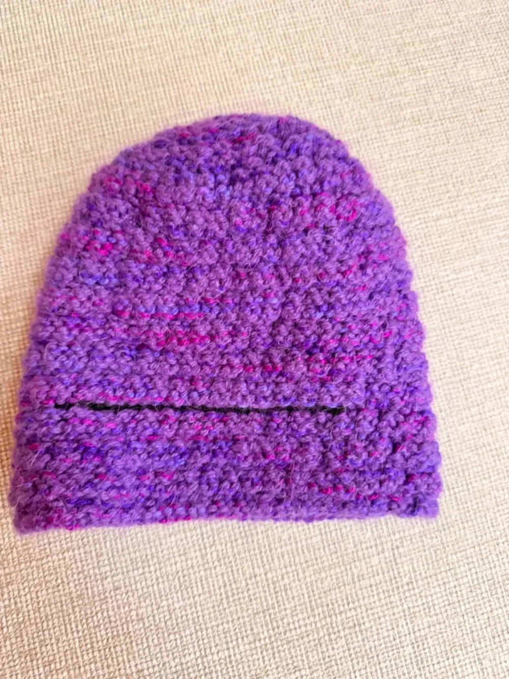 Kids Purple Monster Knit Beanie Hat