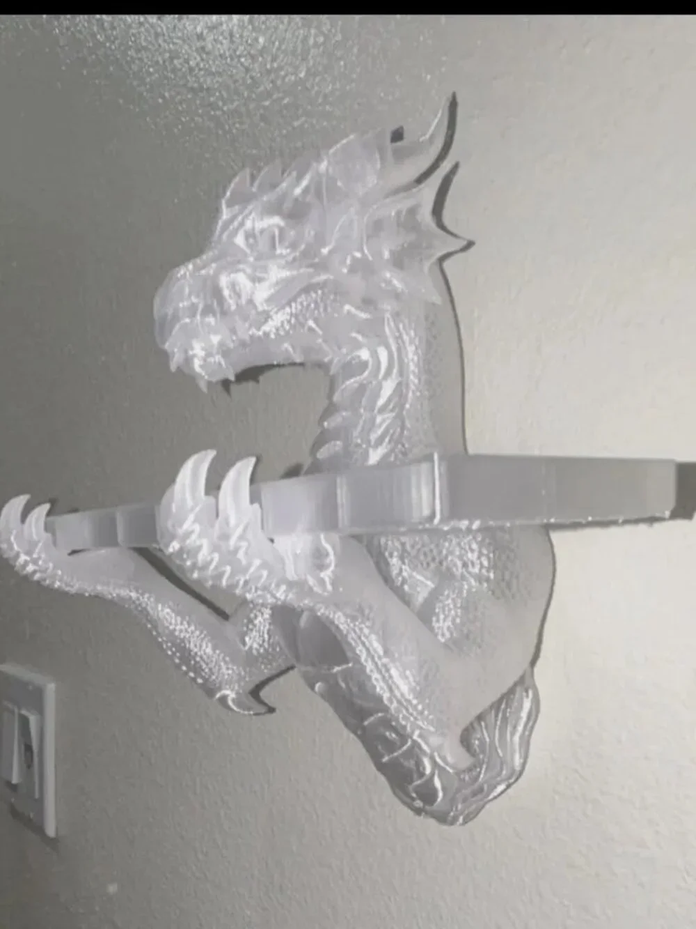 3D Printed Dragon Wall Shelf | Fantasy Grimoire Guardian Decor