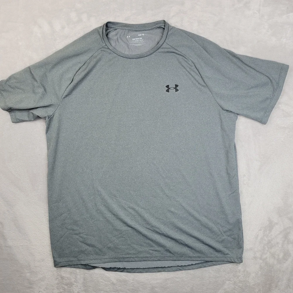 Under Armour Shirt Mens Large Gray Tech Tee Athletic Performance Lightweight Gym