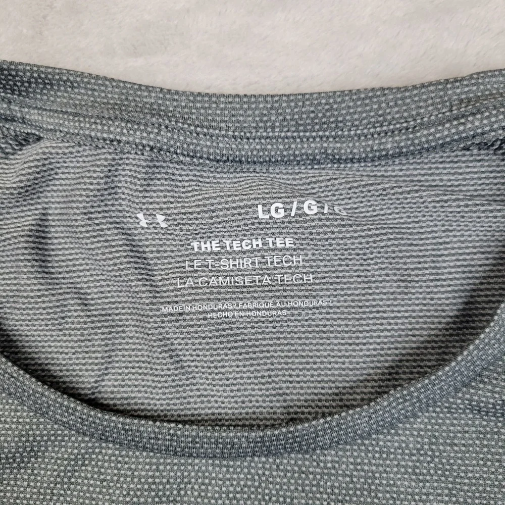 Under Armour Shirt Mens Large Gray Tech Tee Athletic Performance Lightweight Gym