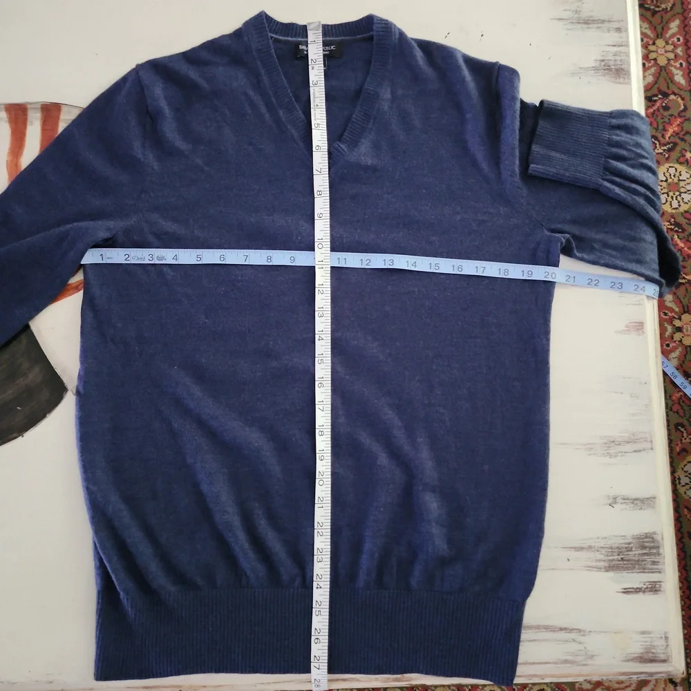 Banana Republic blue merino wool v-neck sweater