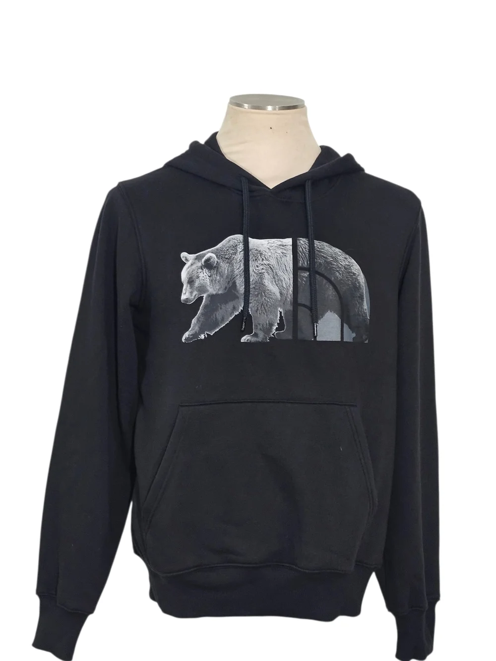 Black Men's Hoodie with Bear Graphic - The North Face