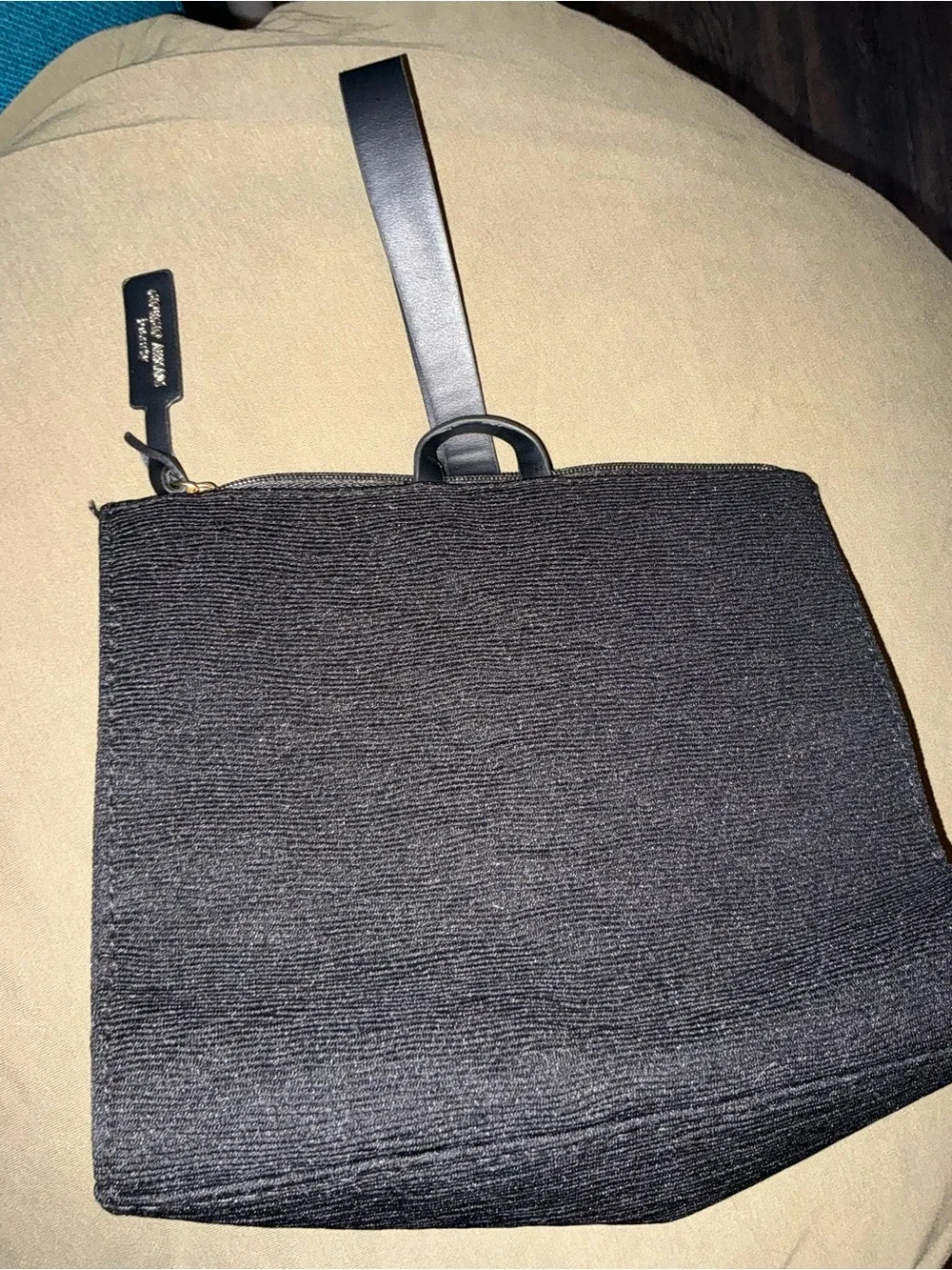 Giorgio Armani leather black travel