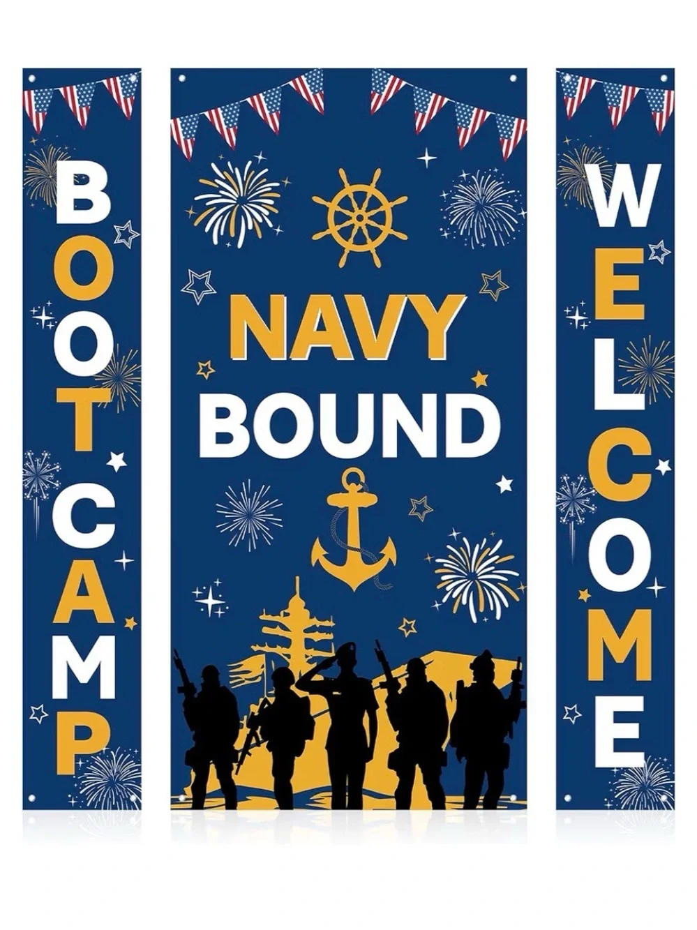 Navy Bound Patriotic Bootcamp Welcome Banner Set