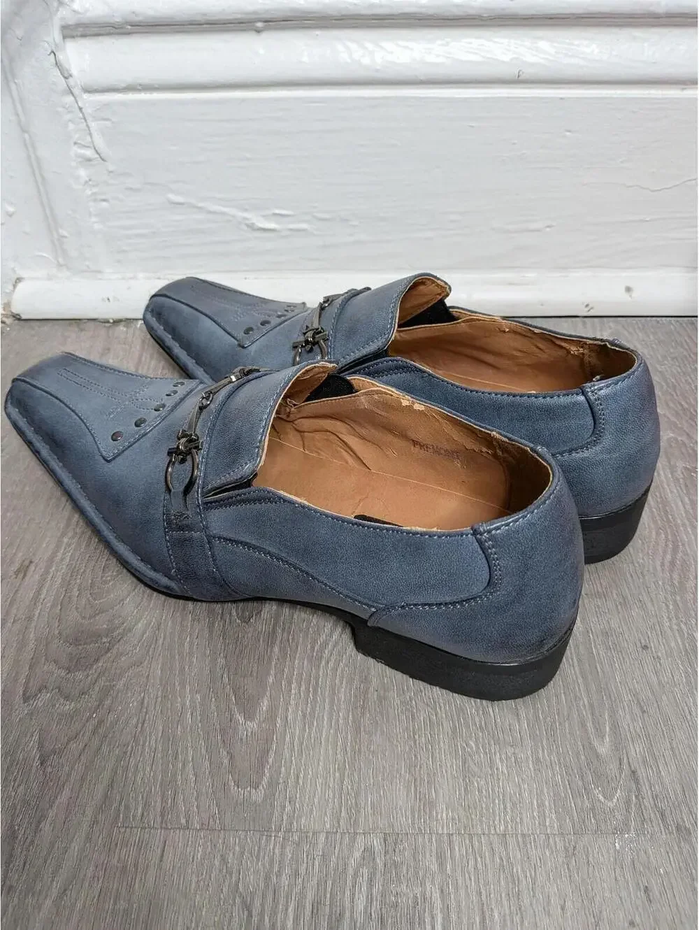 Alberto Fellini Shoes Mens Size 6.5 Blue Slip On Studded Cross Dress Oxford