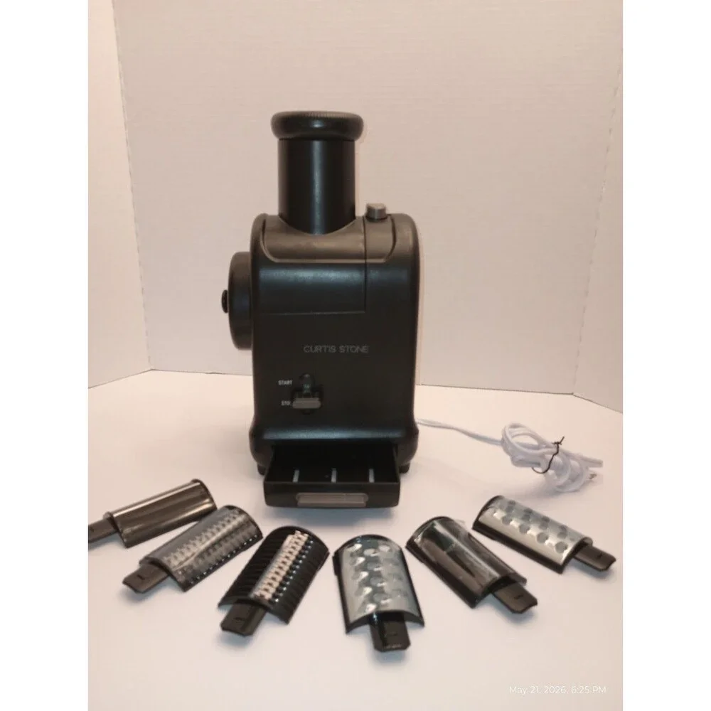 CURTIS STONE  Electric Grater - Black with 6 Interchangeable Blades