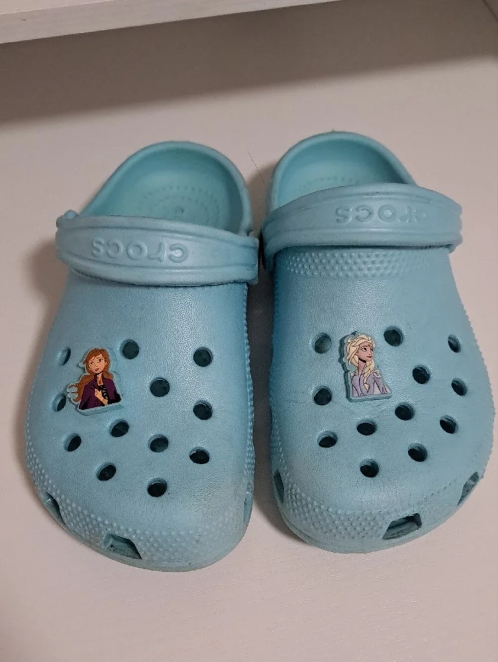 CROCS Kids Light Blue Frozen Character Clogs Size 12