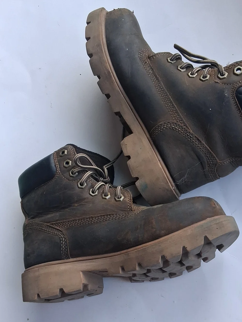 Timberland Dark Brown Nubuck Lace-Up Work Boots