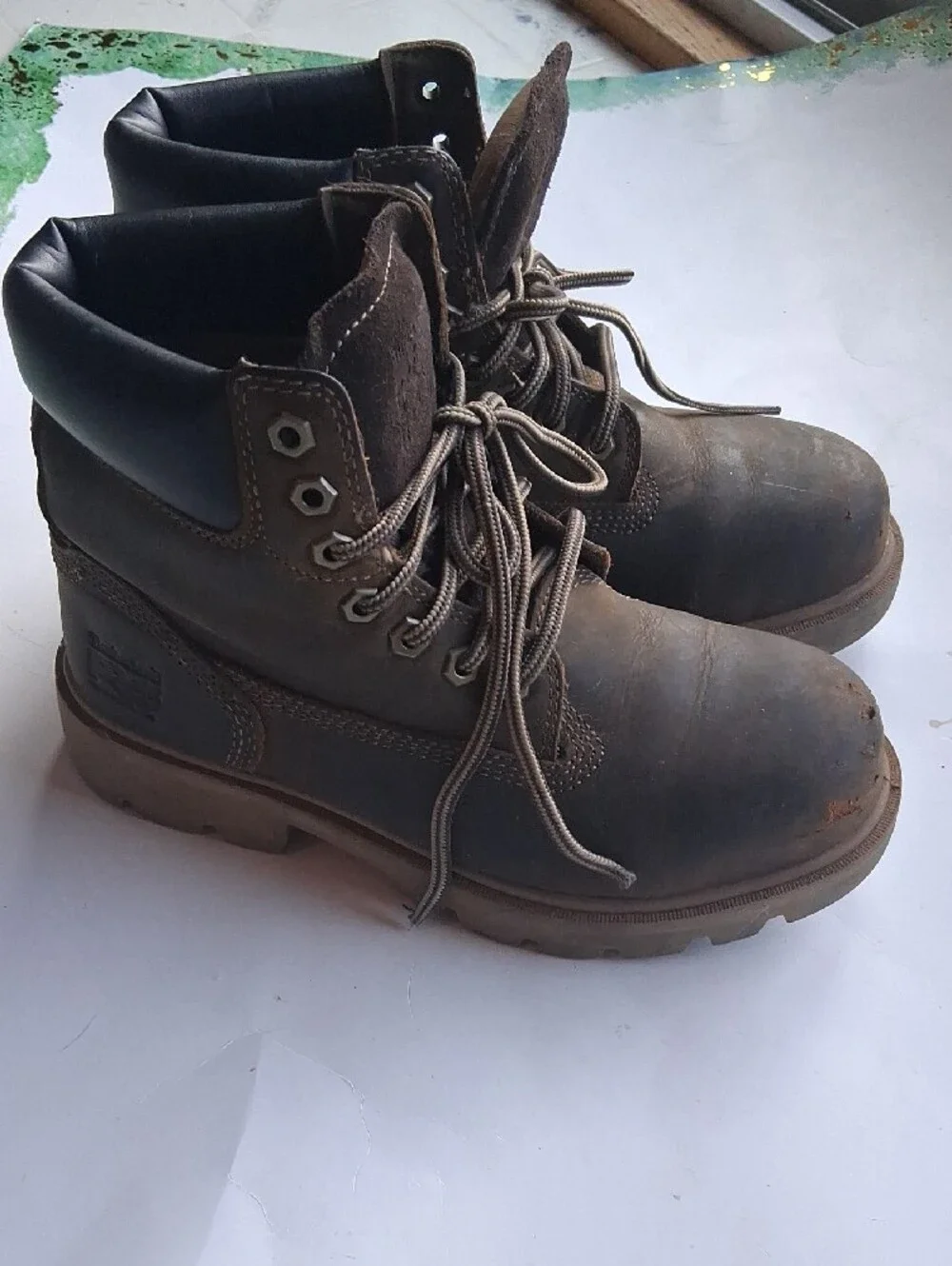 Timberland Dark Brown Nubuck Lace-Up Work Boots