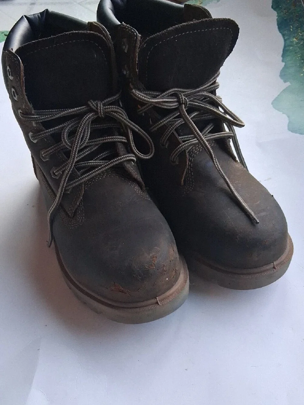 Timberland Dark Brown Nubuck Lace-Up Work Boots