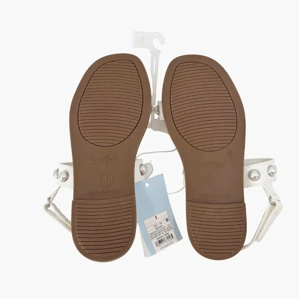 NEW Cat & Jack Girls' Eve Pearl Sandals - White