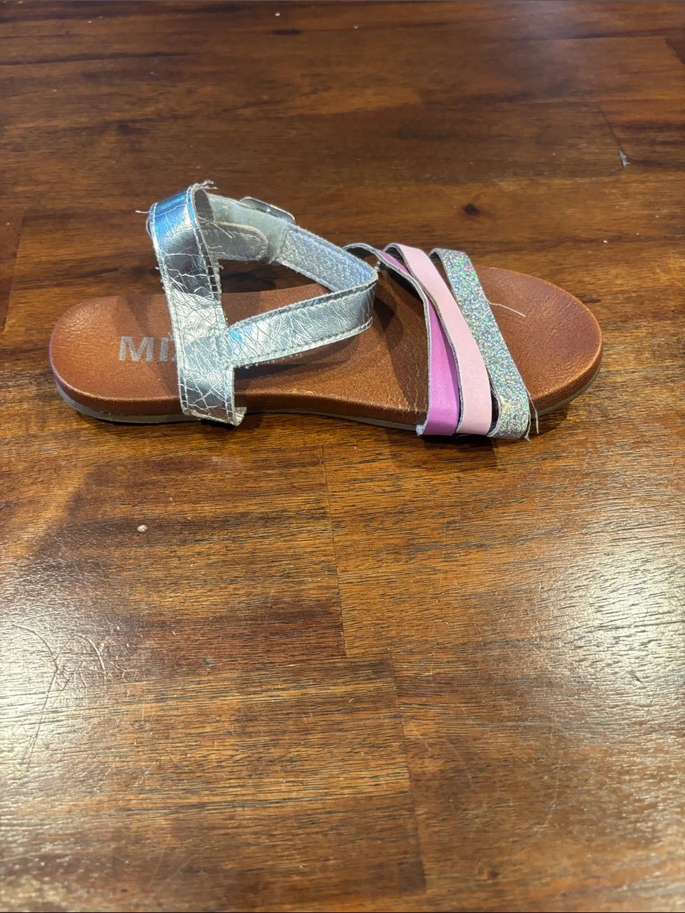 MIA Pink, Light Pink & Silver Glitter Girls' Strappy Sandals size 1