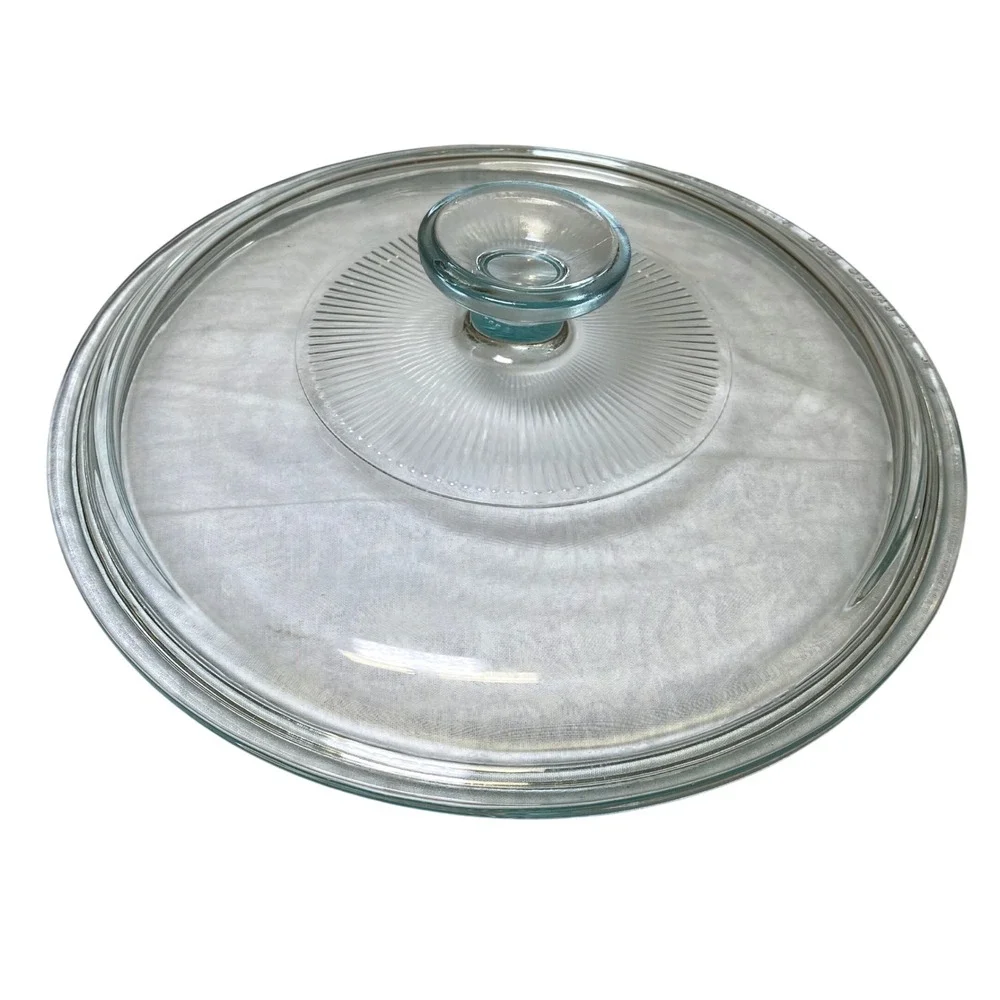 Vintage Pyrex G1C Starburst Blue Tint Clear Glass Replacement Lid 9