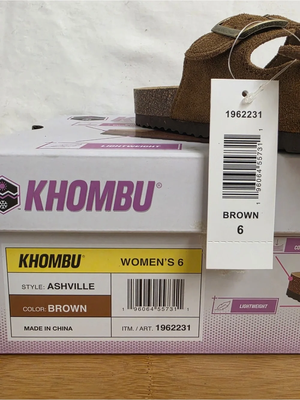 Khombu Ashville Women's 6 Brown Suede Double Buckle Cork Slide Sandals New