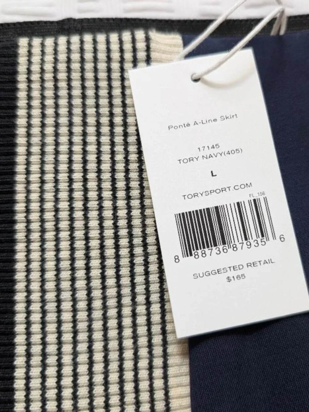 Tory Burch Sport Ponte A-line Skirt Womens L Center Stripe MSRP $165 Tennis Golf
