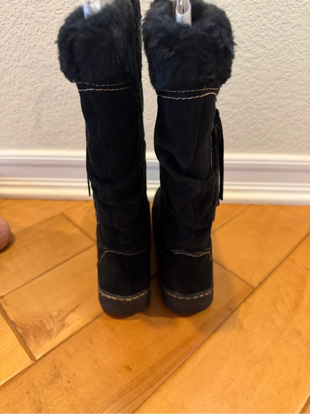 Sam Edelman WATERPROOF Black Faux-Fur Mid-Calf Winter Boots