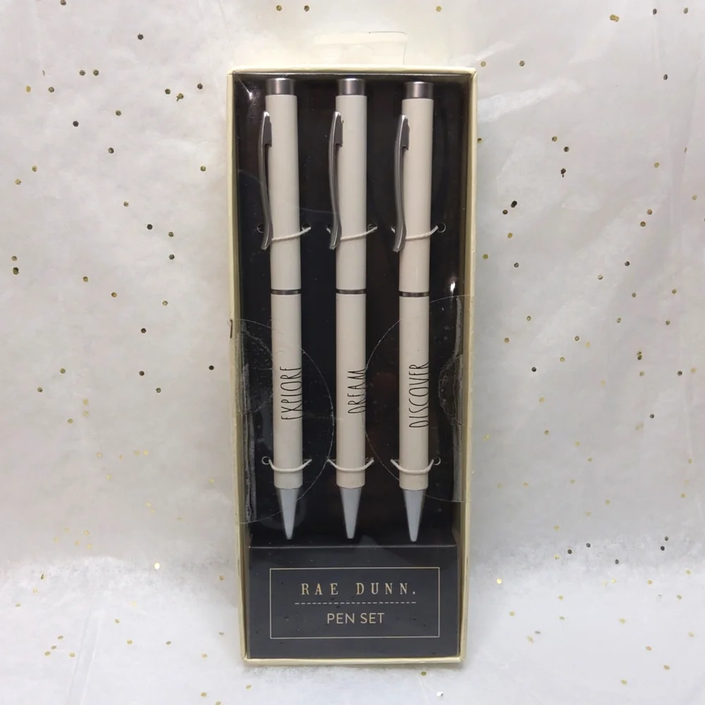 Rae Dunn Ballpoint White Pen, Pack of 3, New-in-Box