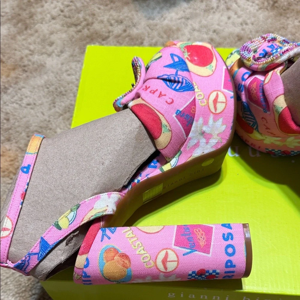 Gianni Bini Pink Multicolor Platform Shoes