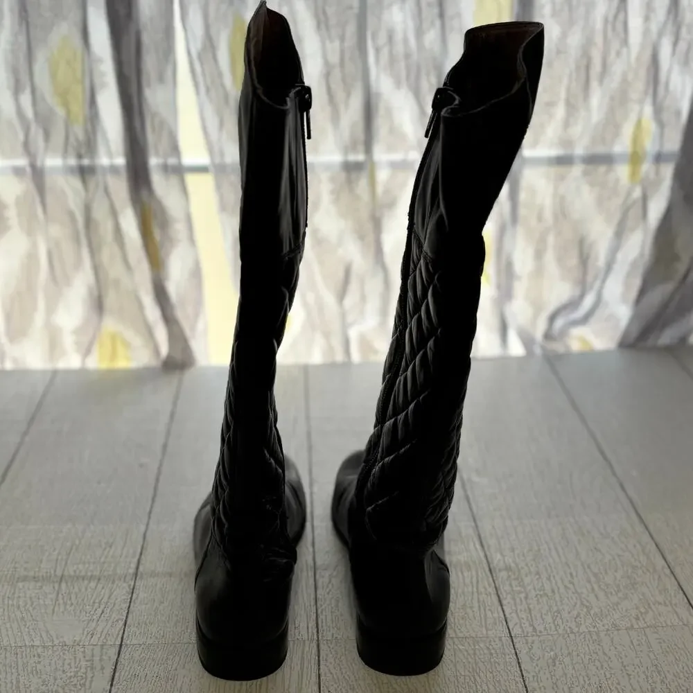 Corso Como Black Leather Over Knee Riding Boots Size 6