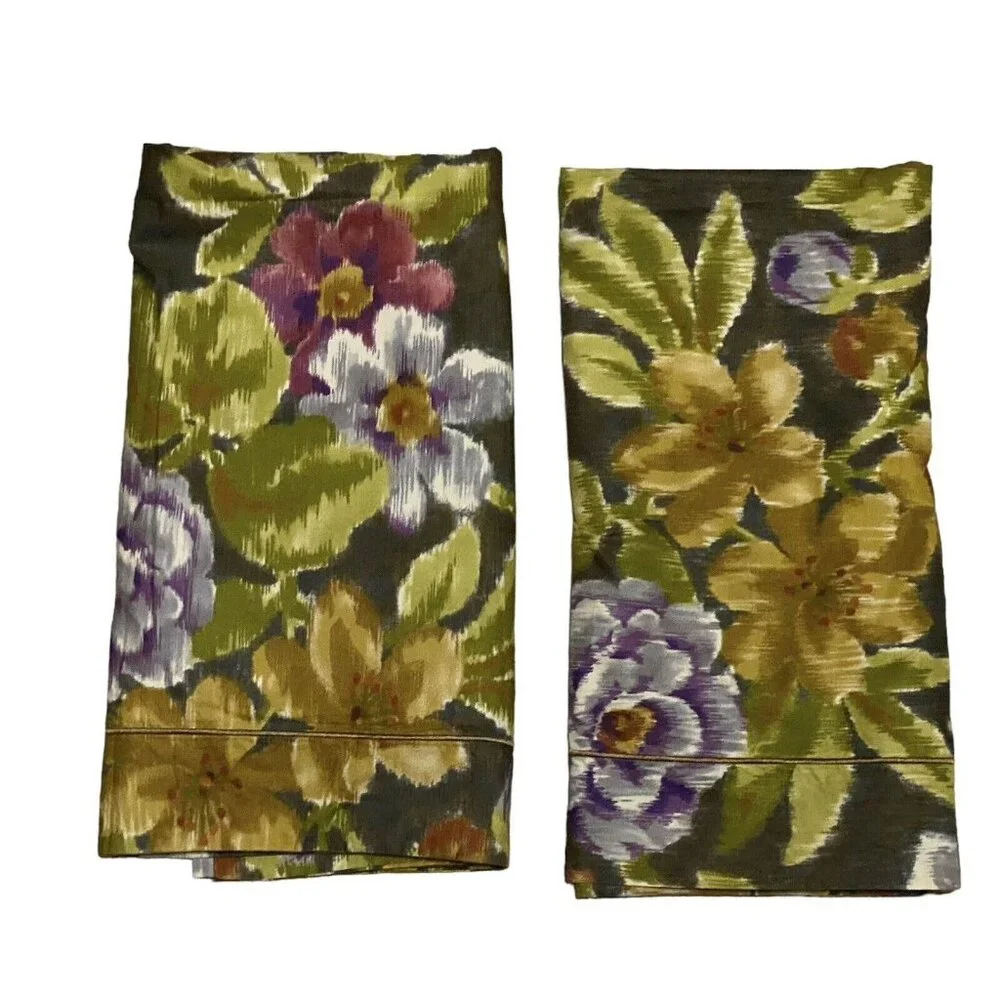 Cuddledown Duvet Cover Shams Set Floral King‎ Organic Cotton Purple