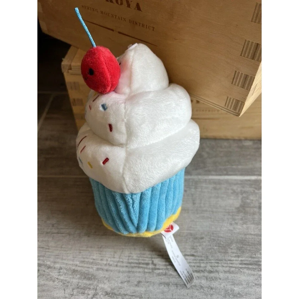 Happy Birthday Cupcake Stuffed Plush Animal Toy Gift NEW Throw Pillow Cute Decor