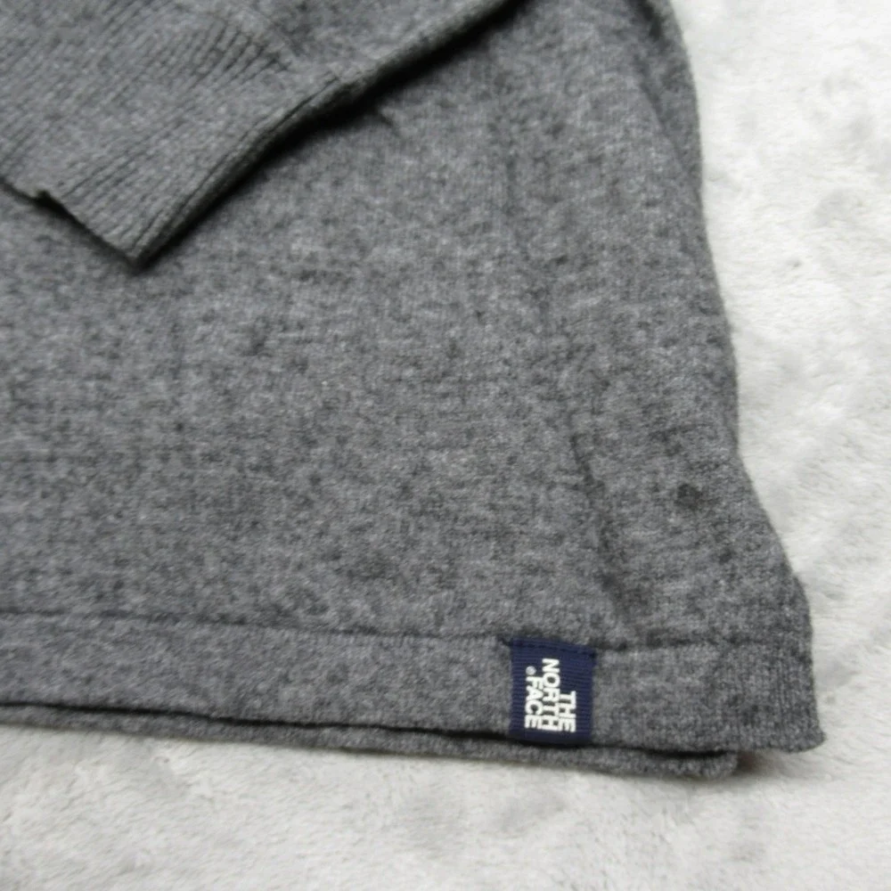 The North Face Wool Sweater Mens Large Gray Blend Quarter Zip Soft Warm VTG Rare