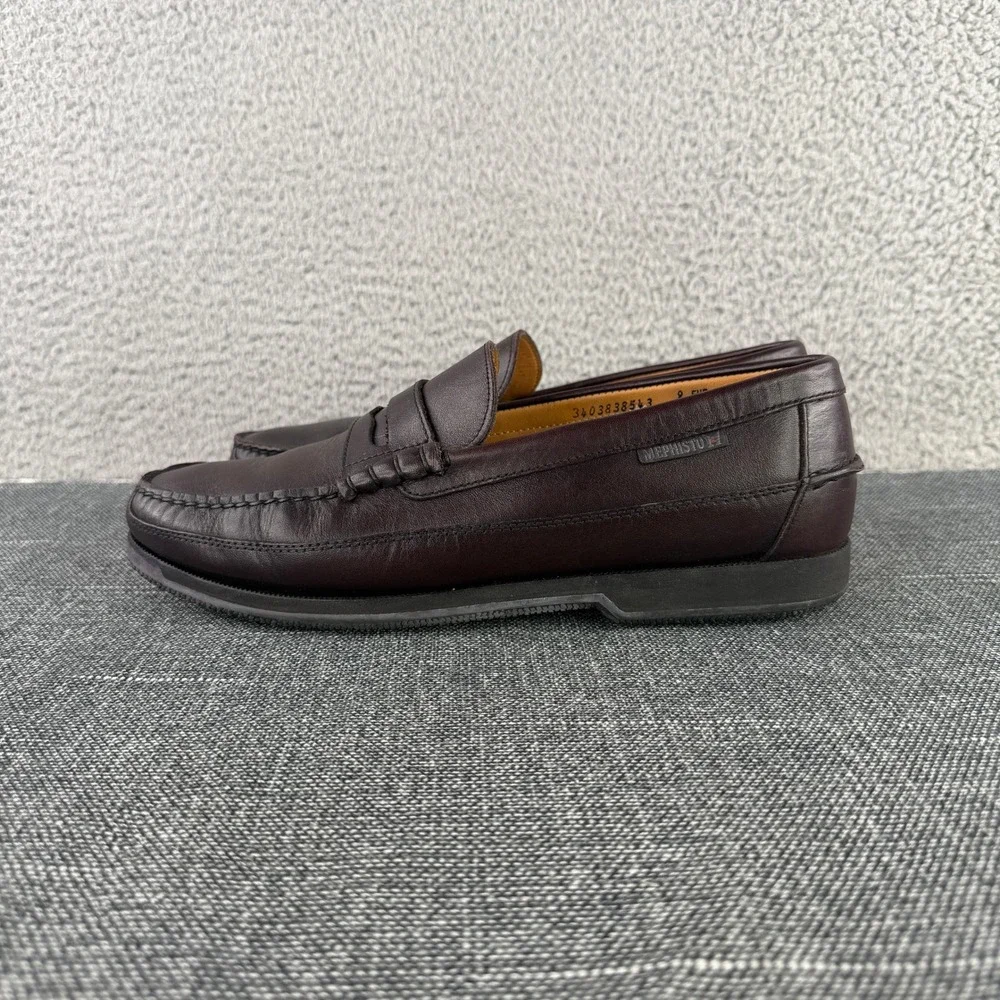 Mephisto Spinnaker Loafers Mens 9.5 Brown Leather Air-Relax Penny Moccasins 0814