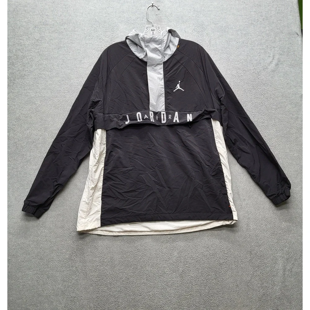 Jordan Men Jacket M Black Anorak Windbreaker Colorblock‎ Jumpman