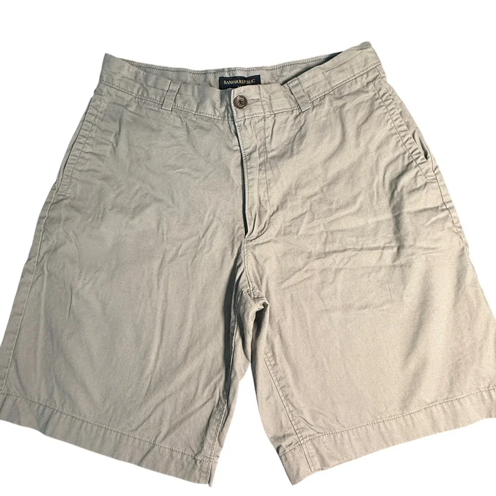 Banana Republic Men's Gray Chino Shorts‎ Size 32 Relaxed Fit Casual