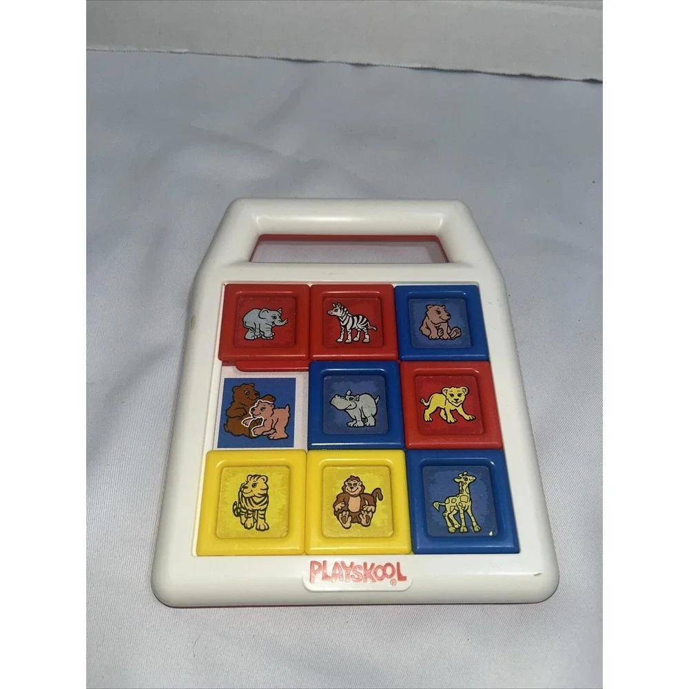 VTG Playskool Slide Square Zoo Animals Toy 1990,‎ preschool